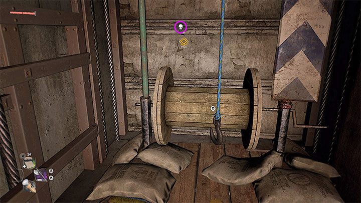 Skorzystajcie z windy będącej liną z hakiem - tego typu konstrukcje pozwalają łatwo docierać na dachy lub wyższe półki - Dying Light 2: Nowy dom - solucja, opis przejścia - Dying Light 2 - poradnik do gry