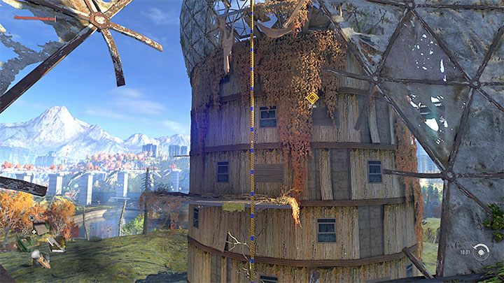 Musicie kontyunować wspinaczkę od rozbujania się od linie, przy czym nie trzeba się już ścigać z czasem - Dying Light 2: Veronika - solucja, opis przejścia - Dying Light 2 - poradnik do gry