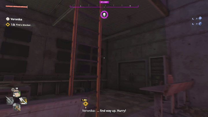 Nowy cel misji jest dość wymagający, bo posiada on limit czasu - macie 1 minutę i 5 sekund na odnalezienie strzykawki żeby ponownie uodpornić się na działanie chemikaliów - Dying Light 2: Veronika - solucja, opis przejścia - Dying Light 2 - poradnik do gry