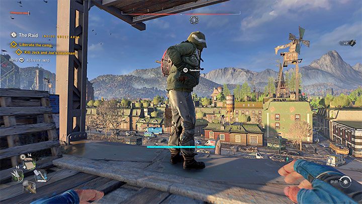 2) Jeśli macie w planach zabijanie bandytów, to najlepiej jest zachodzić ich od tyłu i wykonać na nich eliminacje lub używać łuku i celować w ich głowy - Dying Light 2: Nalot - solucja, opis przejścia - Dying Light 2 - poradnik do gry