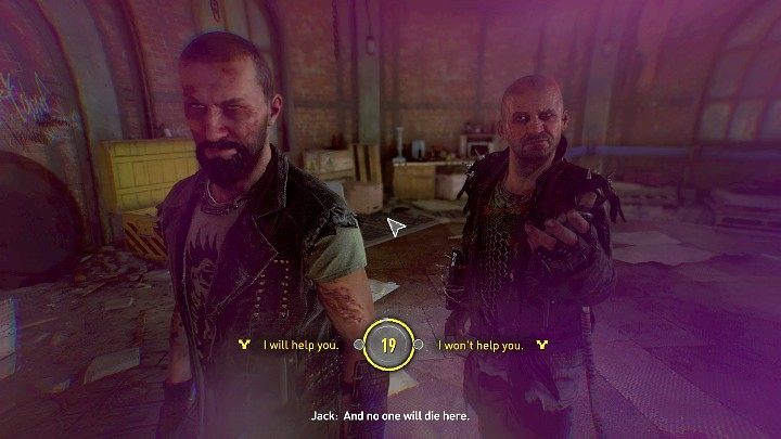 Jeśli zdecydujecie się negocjować, dowiecie się, że Jack i Joe chcą uciec z miasta i schronić się w najbliższej osadzie - Dying Light 2: Wieża ciśnień - solucja, opis przejścia - Dying Light 2 - poradnik do gry