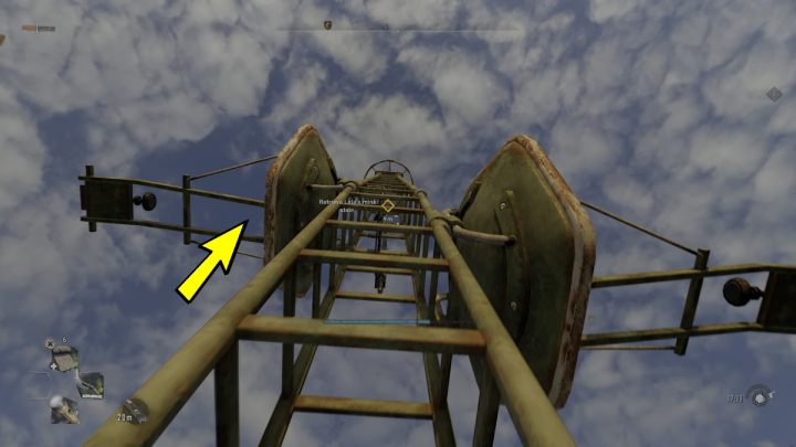 Wspinając się na górę możecie odzyskać pasek wytrzymałości jeżeli staniecie i odpoczniecie na antenach - Dying Light 2: Obnażona szyja - solucja, opis przejścia - Dying Light 2 - poradnik do gry