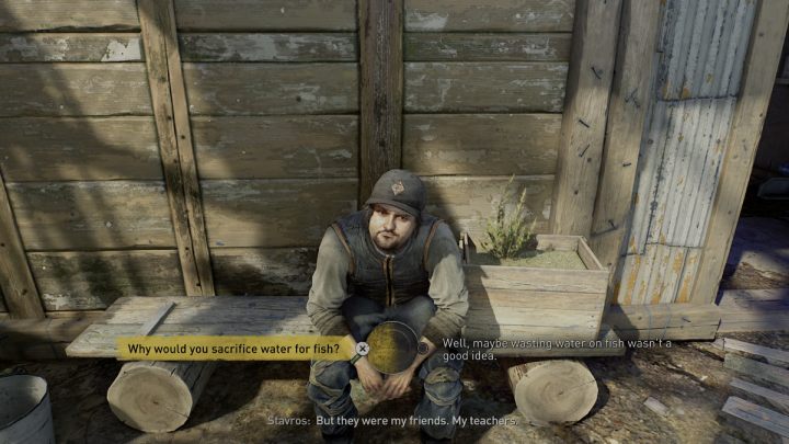 Zadanie polega na wysłuchaniu historii Stavrosa - Dying Light 2: Rybi mnich - solucja, opis przejścia - Dying Light 2 - poradnik do gry