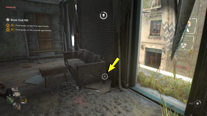 1 książka leży za kanapą - Dying Light 2: Klub książki 8 (Book Club 8) - solucja, opis przejścia - Dying Light 2 - poradnik do gry