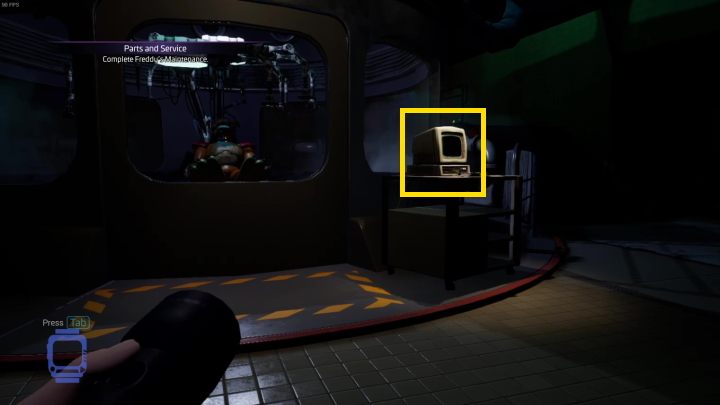 Tam będziecie mogli podłączyć głowę Freddyego - FNAF SB: Parts and Service - solucja opis przejścia - FNAF Security Breach - poradnik do gry