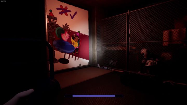 Za nimi znajdziesz korytarz, w którym znajduje się przycisk otwierający drzwi do pokoju ochrony - FNAF SB: Warehouse - solucja, opis przejścia - FNAF Security Breach - poradnik do gry