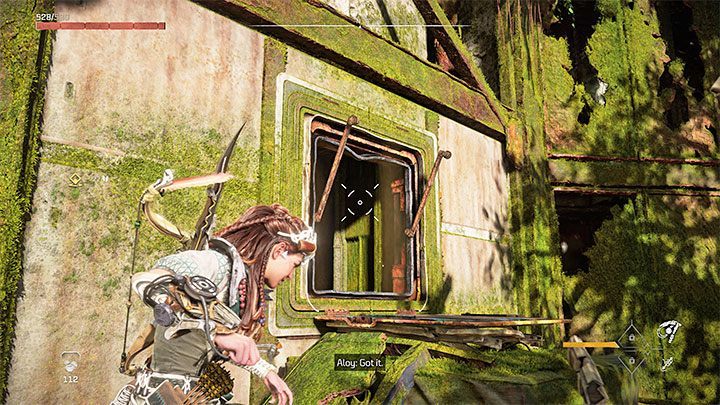 Skorzystajcie z drabiny żeby dotrzeć na zewnętrzne balkoniki - Horizon Forbidden West: Nasiona przeszłości (Seeds of the Past) - solucja, opis przejścia - Horizon Forbidden West - poradnik do gry