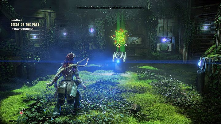 Wejdźcie do pomieszczenia rdzenia danych i skorzystajcie z interaktywnej konsoli żeby pobrać DEMETER - Horizon Forbidden West: Nasiona przeszłości (Seeds of the Past) - solucja, opis przejścia - Horizon Forbidden West - poradnik do gry