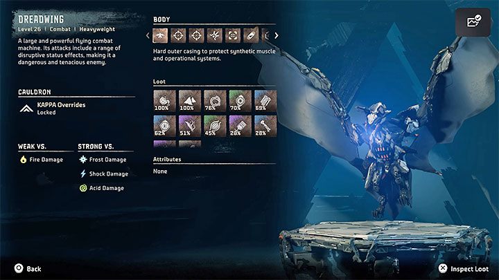 Konfrontację z Maszkarą (Dreadwing) tradycyjnie powinniście rozpocząć od zeskanowania wielkiej latającej maszyny przypominającej nietoperza - Horizon Forbidden West: Maszkara (Dreadwing) - boss, jak pokonać mechanicznego nietoperza? - Horizon Forbidden West - poradnik do gry