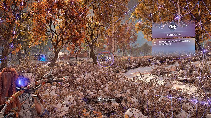 Po dotarciu do siedliska śmigaczy lub zauważeniu ich podczas normalnej eksploracji świata gry musicie zakraść się od tyłu do jednego z nich - Horizon Forbidden West: Jak zdominować i zdobyć mounta? Śmigacz (Charger) - Horizon Forbidden West - poradnik do gry