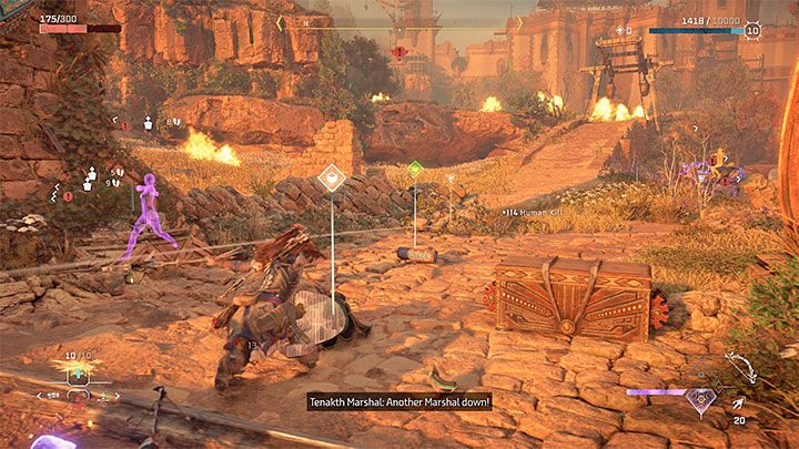 Podczas staczania walk nie zapominajcie o uzupełnianiu zapasów - produkujcie nowe strzały na miejsce zużytych i leczcie Aloy jeśli zajdzie taka potrzeba - Horizon Forbidden West: Ambasada (The Embassy) - solucja, opis przejścia - Horizon Forbidden West - poradnik do gry