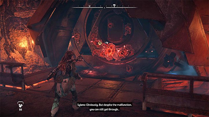 Przy próbie skorzystania z dużego wejścia do placówki natraficie na czerwony kwiat i dowiecie się o blokadzie - Horizon Forbidden West: Wrota śmierci (Deaths Door) - solucja, opis przejścia - Horizon Forbidden West - poradnik do gry