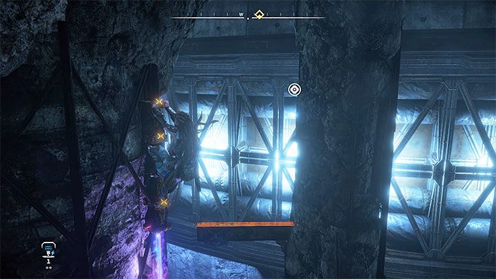 Po powrocie do dużej sali opuśćcie kolejną drabinę i zacznijcie doskakiwać do kolejnych żółtych elementów - Horizon Forbidden West: Wrota śmierci (Deaths Door) - solucja, opis przejścia - Horizon Forbidden West - poradnik do gry