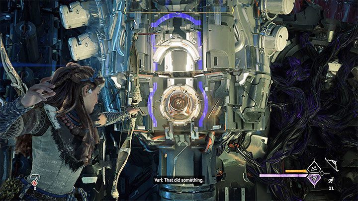 Po dotarciu na wyższą półkę będziecie musieli rozwiązać bardzo zbliżoną wersję pierwszej zagadki - Horizon Forbidden West: Umierająca kraina (The Dying Lands) - solucja, opis przejścia - Horizon Forbidden West - poradnik do gry