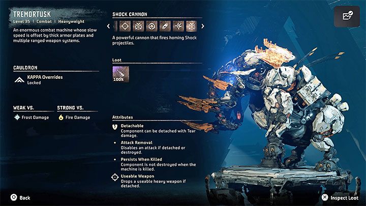 Tradycyjnie już powinniście rozpocząć od zeskanowania mumakła (Tremortusk) oraz dodatkowego przejrzenia jego karty w katalogu maszyn - Horizon Forbidden West: Pęknięte niebo (The Broken Sky) - solucja, opis przejścia - Horizon Forbidden West - poradnik do gry