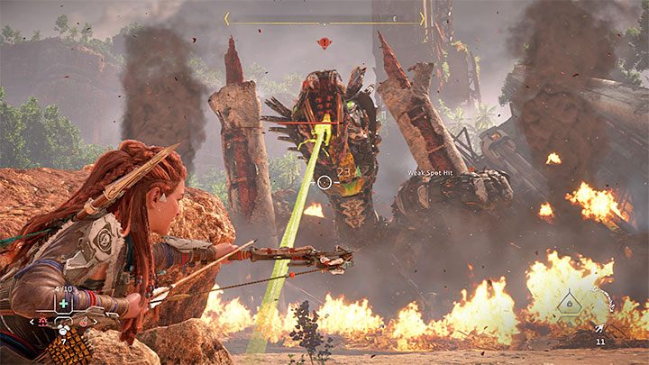 W pierwszej fazie pojedynku Ślizgawiec stosuje dwa główne rodzaje ataków - Horizon Forbidden West: Ślizgawiec (Slitherfang) - boss, jak pokonać? - Horizon Forbidden West - poradnik do gry