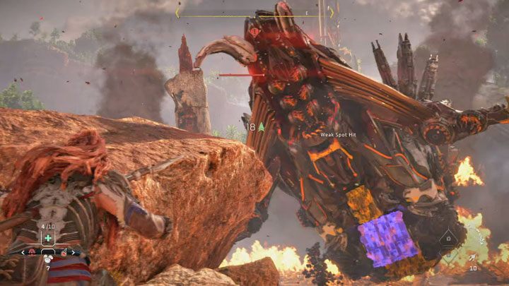 Drugi z ataków bossa jest bardzo niebezpieczny i jest to silna szarża - Horizon Forbidden West: Ślizgawiec (Slitherfang) - boss, jak pokonać? - Horizon Forbidden West - poradnik do gry