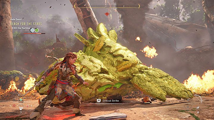 Skutecznie osłabiany boss może rozbić się o ziemię - Horizon Forbidden West: Ślizgawiec (Slitherfang) - boss, jak pokonać? - Horizon Forbidden West - poradnik do gry