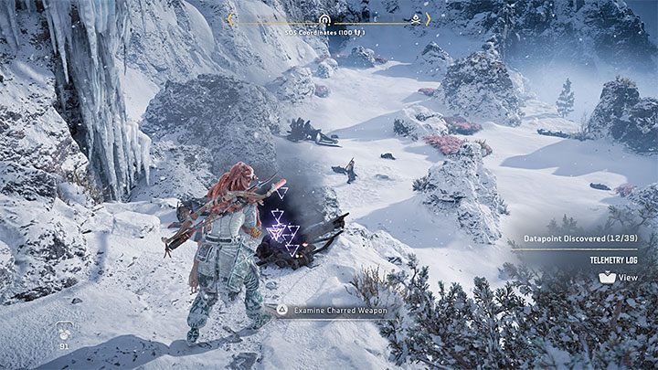 W odnajdywaniu rzeczy do zbadania może pomagać Wam fokus - będzie oznaczał te miesjca na fioletowo - Horizon Forbidden West: Kolebka ech (Cradle of Echoes) - solucja, opis przejścia - Horizon Forbidden West - poradnik do gry