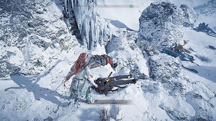 Po obejrzeniu scenek przerywnikowych musicie powrócić do uszkodzonej broni pozostawionej na małym wzgórzu - Horizon Forbidden West: Kolebka ech (Cradle of Echoes) - solucja, opis przejścia - Horizon Forbidden West - poradnik do gry