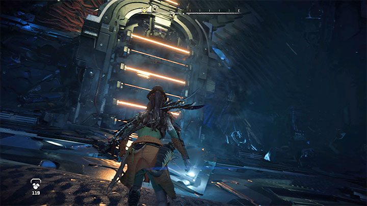 Musicie wyruszyć w głąb kotła - wdrapcie się na wyższą półkę i poszybujcie z pomocą tarczoskrzydła na sąsiednią - Horizon Forbidden West: GEMINI - solucja, opis przejścia - Horizon Forbidden West - poradnik do gry