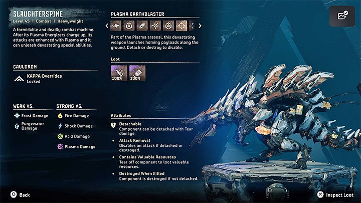 Konfrontację z rzeźnikolcem (Slaughterspine) powinniście rozpocząć tak samo, jak w przypadku innych dużych bossów, a więc od przeskanowania wrogiej maszyny - Horizon Forbidden West: GEMINI - solucja, opis przejścia - Horizon Forbidden West - poradnik do gry