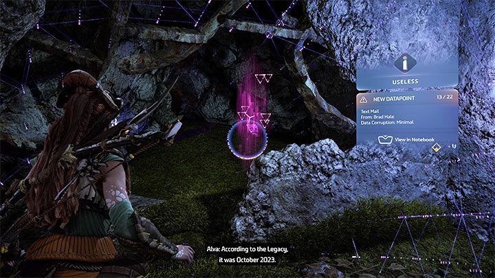 Tuż po rozpoczęciu eksploracji wieżowca natraficie na zamknięte drzwi - Horizon Forbidden West: Zabronione dziedzictwo (Forbidden Legacy) - quest Alvy, solucja, opis przejścia - Horizon Forbidden West - poradnik do gry