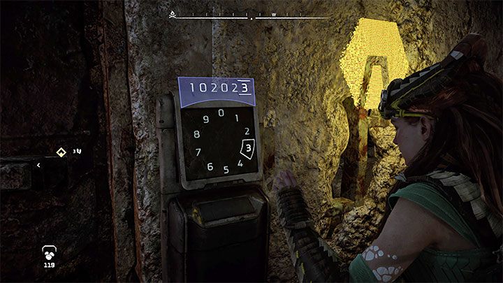 Z treści wiadomości dowiecie się, że kod do drzwi to data - miesiąc i rok założenia firmy Atbay - Horizon Forbidden West: Zabronione dziedzictwo (Forbidden Legacy) - quest Alvy, solucja, opis przejścia - Horizon Forbidden West - poradnik do gry