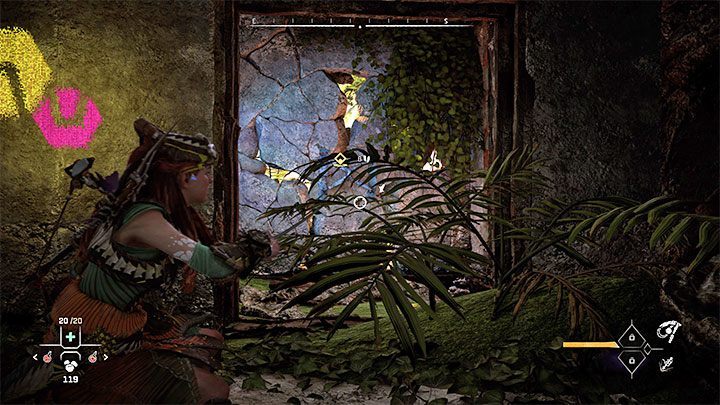 Tuż po otwarciu drzwi znajdziecie pierwsze ognisko - Horizon Forbidden West: Zabronione dziedzictwo (Forbidden Legacy) - quest Alvy, solucja, opis przejścia - Horizon Forbidden West - poradnik do gry