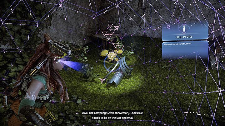 Dotrzecie do kolejnych zamkniętych drzwi i ponownie do rozwiązania jest zagadka z ustaleniem prawidłowej kombinacji - Horizon Forbidden West: Zabronione dziedzictwo (Forbidden Legacy) - quest Alvy, solucja, opis przejścia - Horizon Forbidden West - poradnik do gry