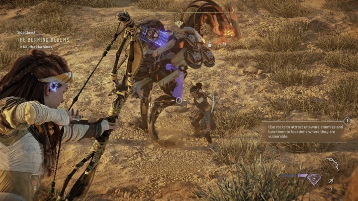 Gdy dotrzecie na miejsce, pomóżcie Talanie i zabijcie atakujące ją maszyny - Horizon Forbidden West: Płonące Kwiaty (The Burning Blooms) - solucja, opis przejści - Horizon Forbidden West - poradnik do gry
