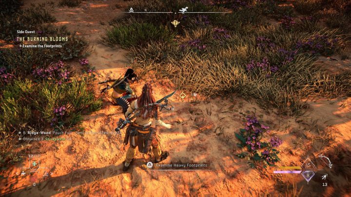 Obejrzyjcie najpierw ślady stóp na polu bitwy - Horizon Forbidden West: Płonące Kwiaty (The Burning Blooms) - solucja, opis przejści - Horizon Forbidden West - poradnik do gry