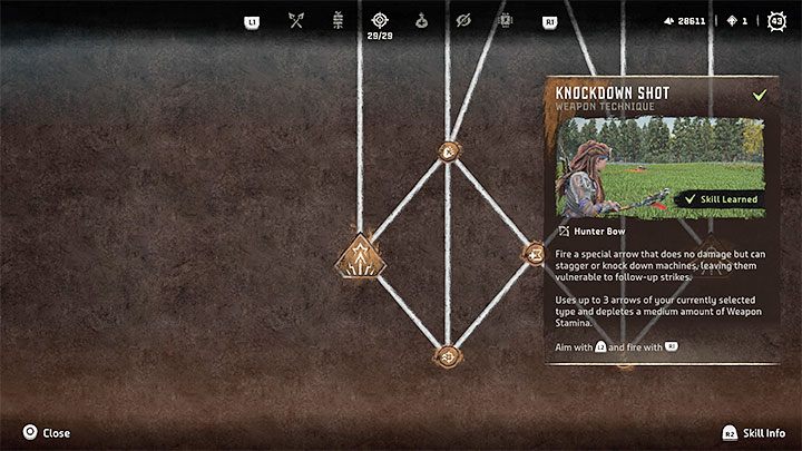 Typ: Technika broni (łuk myśliwski - Hunter Bow) - Horizon Forbidden West: Łowczyni (Hunter) - najlepsze umiejętności - Horizon Forbidden West - poradnik do gry