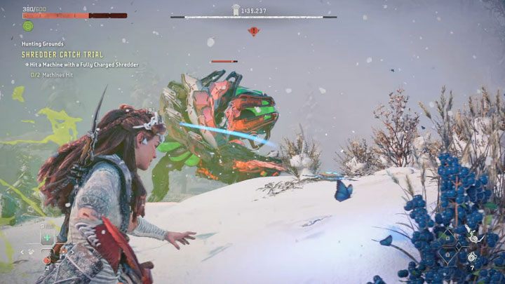 Dodatkowa podpowiedź: W złapaniu powracającego dysku może Wam pomagać skupienie - Horizon Forbidden West: Tereny łowieckie: Góry Urwiste - opis przejścia prób - Horizon Forbidden West - poradnik do gry