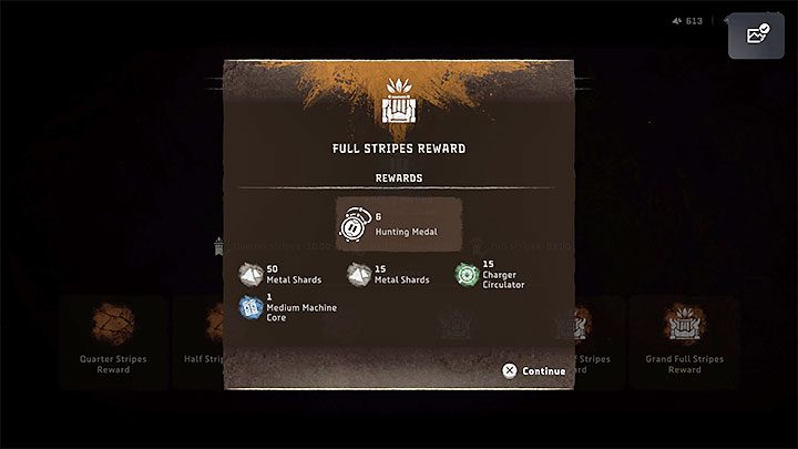 Głównymi nagrodami za zaliczanie wyzwań są - Horizon Forbidden West: Tereny łowieckie (Hunting Grounds) - lista i ogólne informacje - Horizon Forbidden West - poradnik do gry