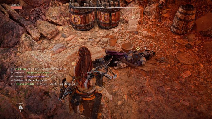 Na samym końcu obozu znajdziecie martwe ciało - Horizon Forbidden West: Cień przeszłości (Shadow from the Past) - solucja, opis przejścia - Horizon Forbidden West - poradnik do gry