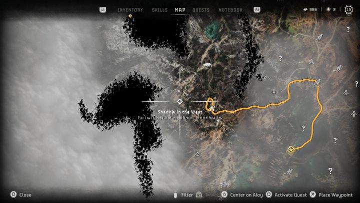 Udajcie się do kryjówki Zaćmienia w regionie Cynobrzany - Horizon Forbidden West: Cień na zachodzie (Shadow in the West) - solucja, opis przejścia - Horizon Forbidden West - poradnik do gry