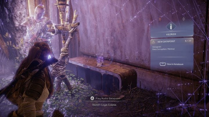 Pierwsze nagranie znajdziecie na stole, przy którem Aloy będzie stała po przerywniku filmowym - Horizon Forbidden West: Cień na zachodzie (Shadow in the West) - solucja, opis przejścia - Horizon Forbidden West - poradnik do gry