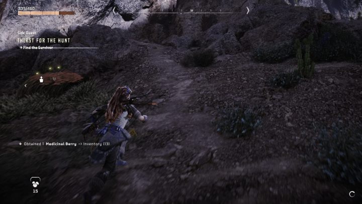 Podążajcie za Drakką w pobliże posterunku na południe od Strzałodłoni - Horizon Forbidden West: Pragnienie łowów (Thirst for the Hunt) - solucja, opis przejścia - Horizon Forbidden West - poradnik do gry