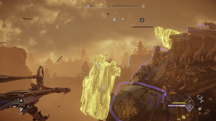 Zestrzelcie komponenty z jego pleców, aby szybko pozbawić go broni - Horizon Forbidden West: Pragnienie łowów (Thirst for the Hunt) - solucja, opis przejścia - Horizon Forbidden West - poradnik do gry