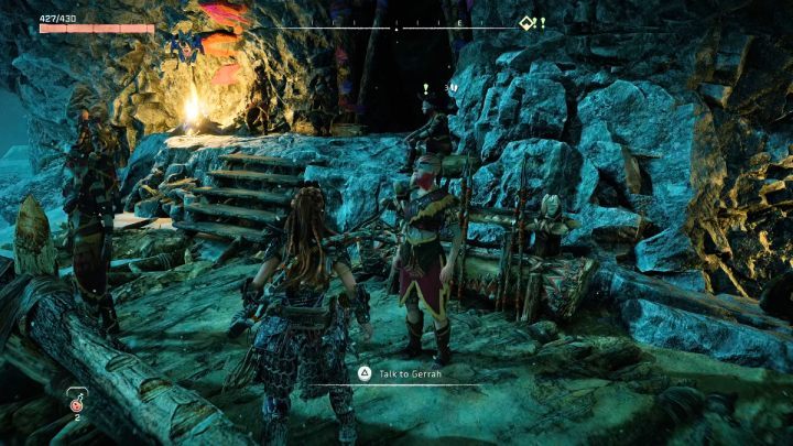 Porozmawiajcie z Gerrahem w osadzie Bastion - Horizon Forbidden West: Zawołanie i odpowiedź (Call and Response) - solucja, opis przejścia - Horizon Forbidden West - poradnik do gry
