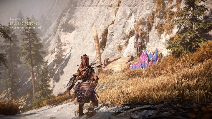 Idźcie do miejsca rozpoczynającego wspinaczkę - Horizon Forbidden West: Zawołanie i odpowiedź (Call and Response) - solucja, opis przejścia - Horizon Forbidden West - poradnik do gry