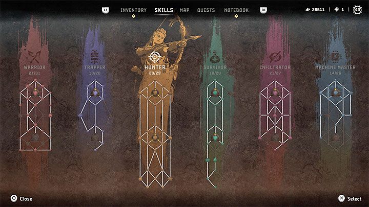 W Horizon Forbidden West dostępnych jest 6 kategorii umiejętności i każda z nich to odrębne drzewko - Horizon Forbidden West: Wszystkie kategorie umiejętności - Horizon Forbidden West - poradnik do gry