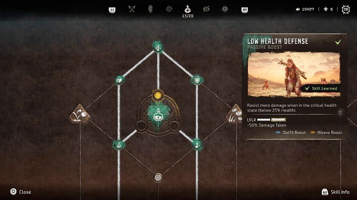 Typ: Pasywna umiejętność - Horizon Forbidden West: Ocalała (Survivor) - najlepsze umiejętności - Horizon Forbidden West - poradnik do gry