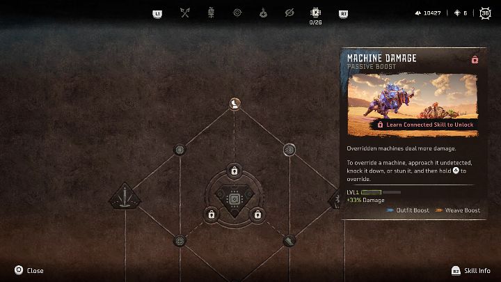 Typ: Pasywna umiejętność - Horizon Forbidden West: Mistrzyni Maszyn (Machine Master) - najlepsze umiejętności - Horizon Forbidden West - poradnik do gry