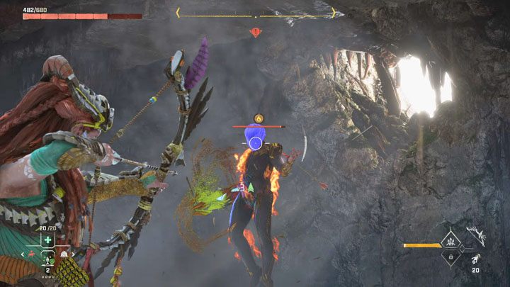 Niebezpieczne mogą być również ataki Erika wyprowadzane po zawiśnięciu w powietrzu - Horizon Forbidden West: Osobliwość (Singularity) - solucja, opis przejścia, zakończenie - Horizon Forbidden West - poradnik do gry