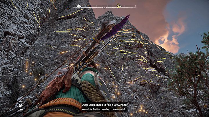 Musicie wdrapać się na szczyt góry nad Bazą - Horizon Forbidden West: Skrzydła Dziesiątki (The Wings of the Ten) - solucja, opis przejścia - Horizon Forbidden West - poradnik do gry