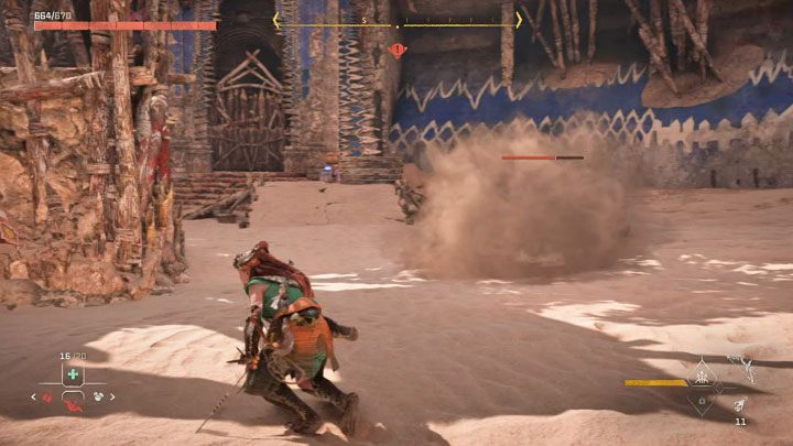 Finałowa trzecia część pojedynku rozgrywana jest na znacznie większej arenie i jest ona połączeniem walki dystansowej i walki z użyciem broni białej - Horizon Forbidden West: Regalla - jak pokoać bossa z zadania Skrzydła Dziesiątki - Horizon Forbidden West - poradnik do gry