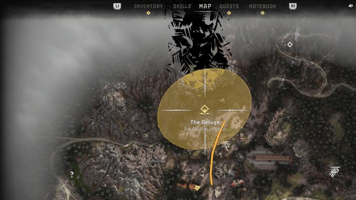 Podpłyńcie do groty przy północnej części zatopionej wioski i zabijcie Norniki (Burrowers) patrolujące okolicę - Horizon Forbidden West: Potop (The Deluge) - solucja, opis przejścia - Horizon Forbidden West - poradnik do gry