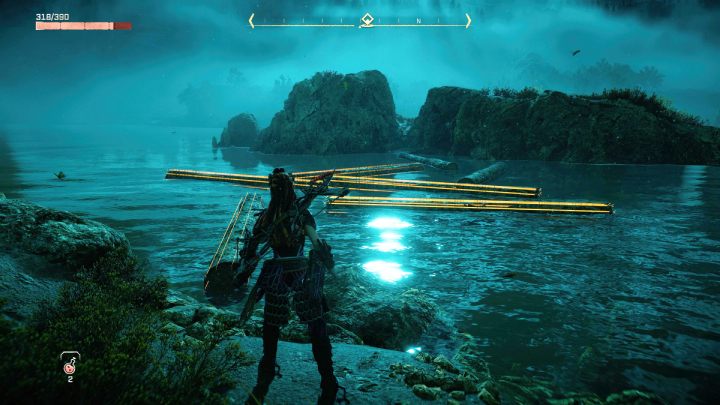 Gdy zbierzecie 4 jajka, przeskoczcie przez kłody drzew na kolejną małą wyspę i poszukajcie ostatniego gniazda - Horizon Forbidden West: Smak zwycięstwa (The Taste of Victory) - solucja, opis przejścia - Horizon Forbidden West - poradnik do gry